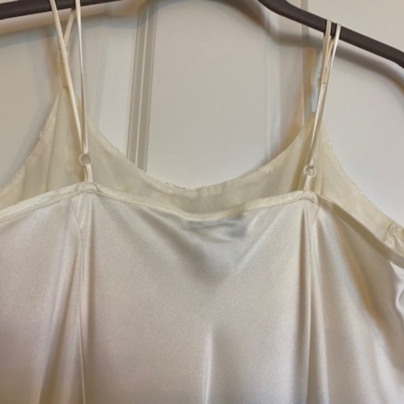 Flora Nirooz Embroidered Satin Nightgown Long Light Cream Size Large - Picture 7 of 13